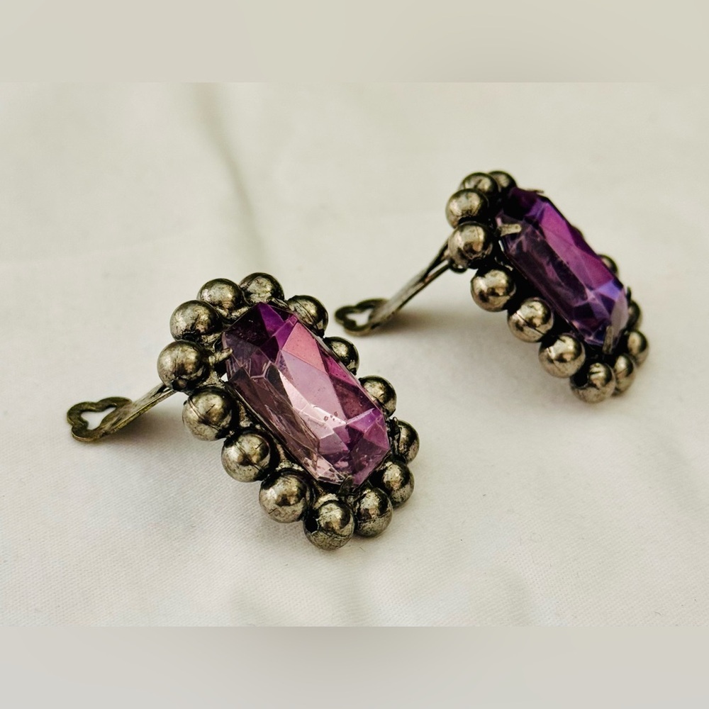 Rhinestone Clip-on Earrings - Picture 2 of 4